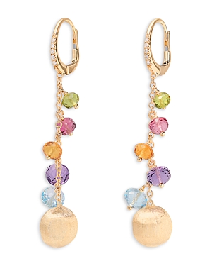 Marco Bicego 18K Yellow Gold Africa Multi Gemstone & Diamond Drop Earrings