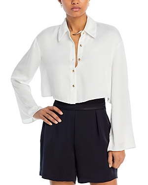 RAMY BROOK SKYLA CROPPED BUTTON UP BLOUSE