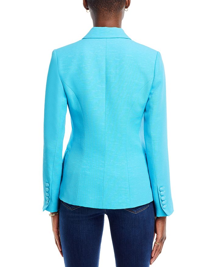 Shop L Agence L'agence Kenzie Double Breasted Blazer In Blue Atoll