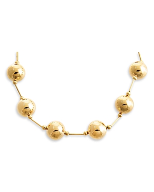 By Adina Eden Solid Large Ball And Bar Necklace, 15 + 1.5 Extender In Gold