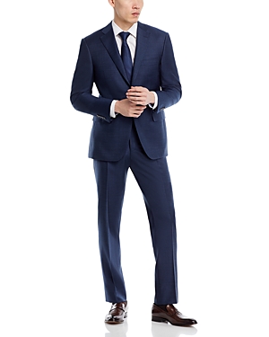 Canali Siena Sharkskin Micro Check Classic Fit Suit In Navy