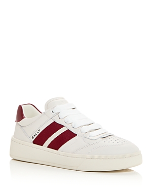 Shop Bally Women's Rebby Low Top Sneakers In White/red