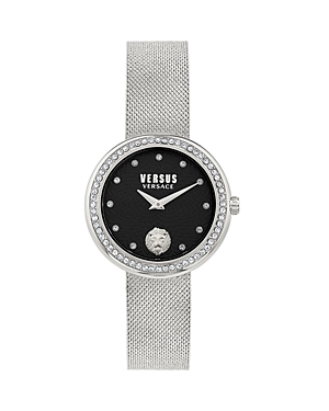 Versus Lea Crystal Watch, 35mm In Black/silver