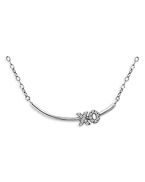 Aqua Pave Xo Bar Necklace, 16-18 - 100% Exclusive In Silver