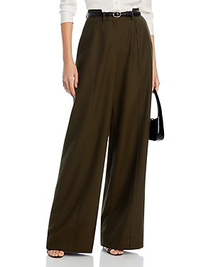 Shop Jason Wu Collection Stepped Waistband Pants In Deep Olive Multi