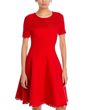Shop Jason Wu Collection Short Sleeve Cotton Dress In Coral