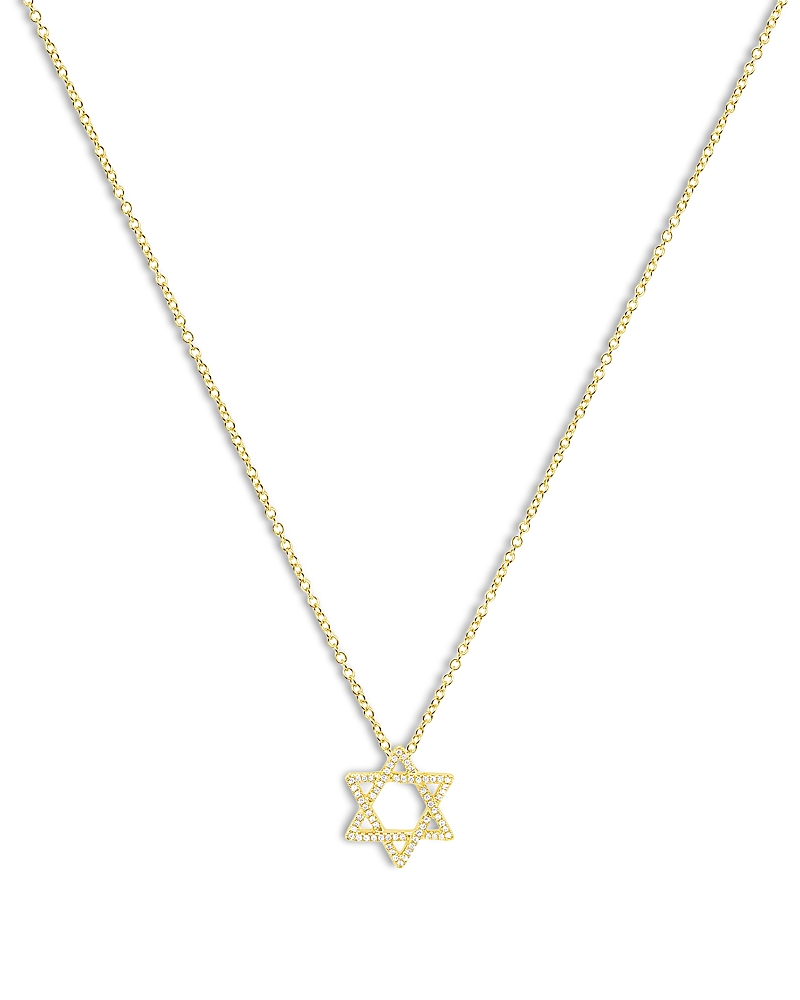 Meira T 14k Gold Diamond Star Of David Pendant Necklace, 18 In Gold