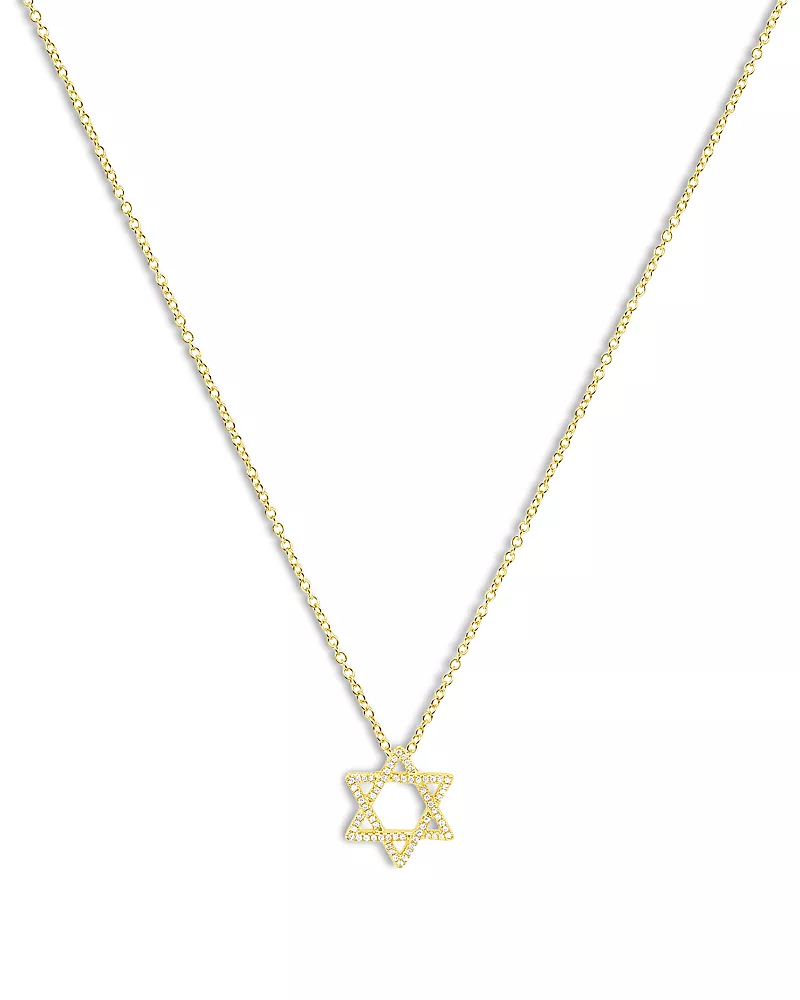 Meira T 14K Gold Diamond Star Of David Pendant Necklace, 18