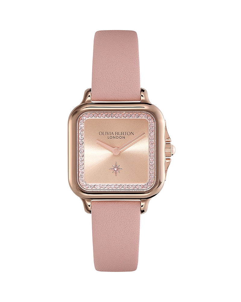 Olivia Burton Women's Grosvenor Mellow Rose Leather Watch 28mm