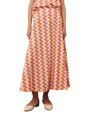 Shop Marella Galosce Flared Midi Skirt In Deep Rose