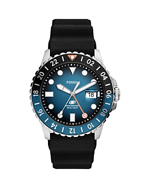 Shop Fossil Blue Gmt Watch, 46mm In Blue/black