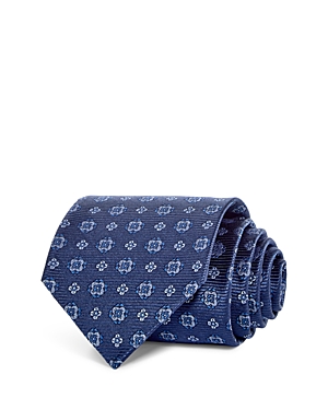 The Men's Store At Bloomingdale's Mixed Floral Medallion Silk Classic Tie - 100% Exclusive In Navy/blue
