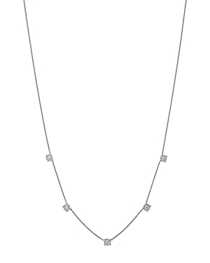 Bloomingdale's Diamond Halo Cluster Station Collar Necklace in 14K White Gold, 0.40 ct. t.w.