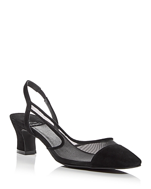Shop Jeffrey Campbell Women's Thomnas Square Toe Slingback Pumps In Black Suede Combo