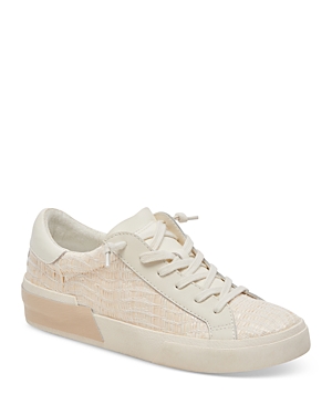 Shop Dolce Vita Women's Zina Low Top Sneakers In Bone Raffia