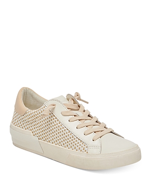 Dolce Vita Zina Sneaker In Tan/cream Raffia