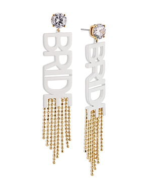 Nadri Bride Crystal Fringe Earrings In Gold