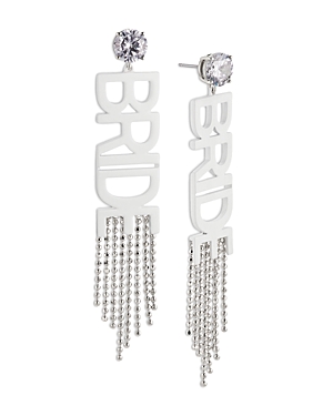 Nadri Bride Crystal Fringe Earrings In Metallic