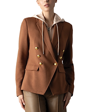 Shop Blue Revival Helen Blazer With Removable Hoodie Insert In Toffee