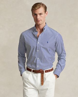 Polo Ralph Lauren Men's Cotton Stretch Poplin Check Classic Fit Button Down Shirt Yellow Size Small