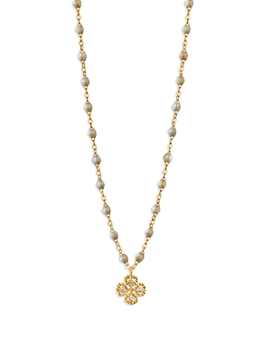 Gigi Clozeau 18k Yellow Gold Lucky Clover Classic Necklace, 16.5 In Gold/white