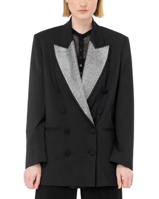 Pinko Manduria Embellished Double Breasted Blazer