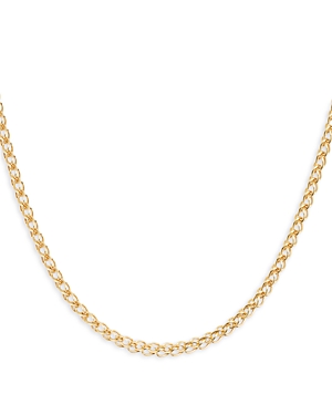 Argento Vivo Fine Curb Chain Necklace, 16 + 2 In Gold