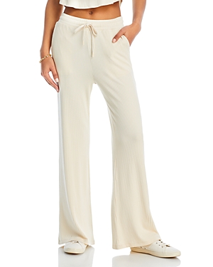 Shop Beyond Yoga Well Traveled Wide Leg Pants In Ivory