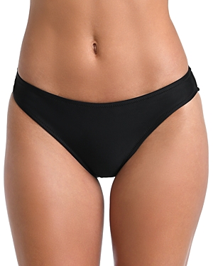 Shop L Agence L'agence Nicole Solid Classic Bikini Bottom In Black