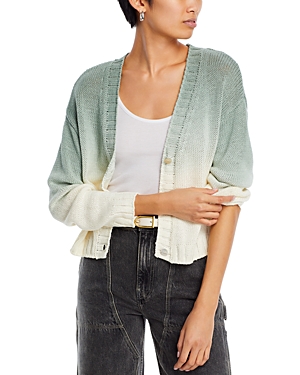 Shop Bella Dahl Cropped Cardigan In Sage Ombre