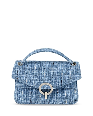 Shop Sandro Yza Tweed Handbag In Blue