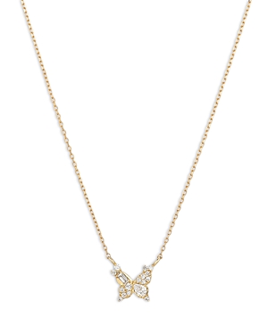 Adina Reyter 14k Yellow Gold Diamond Multi Cut Butterfly Pendant Necklace, 15-16