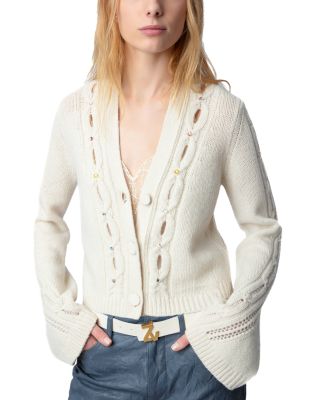 Zadig & Voltaire Barley Merino Wool Cable Knit Cardigan