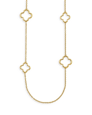 Bloomingdale's Open Clover Station Necklace in 14K Yellow Gold, 24