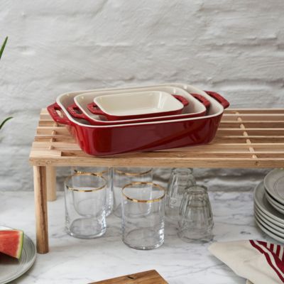 3 Pc Rectangular Stoneware Bakers Set