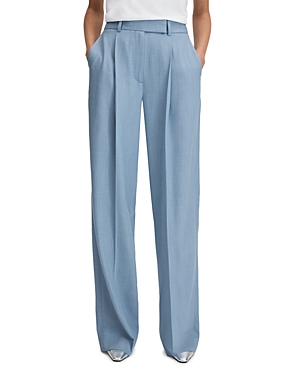 Reiss Blue June Petite Wide Leg Suit Trousers With Tencel™ Fibers In Blue