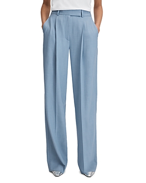 Shop Reiss Petites June Wide Leg Pants In Blue