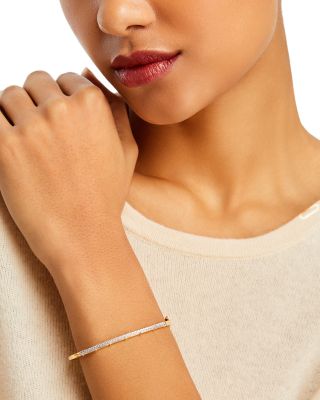 Diamond Bangle Bracelet in 14K Yellow Gold, 0.50 tcw