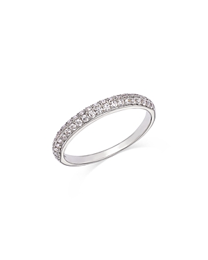 Shop Bloomingdale's Diamond Pave Double Row Band In 14k White Gold, 0.35 Ct. T.w.