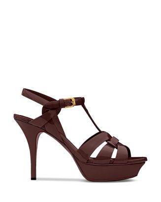 SAINT LAURENT Women's Tribute Sandals in Metallic Leather