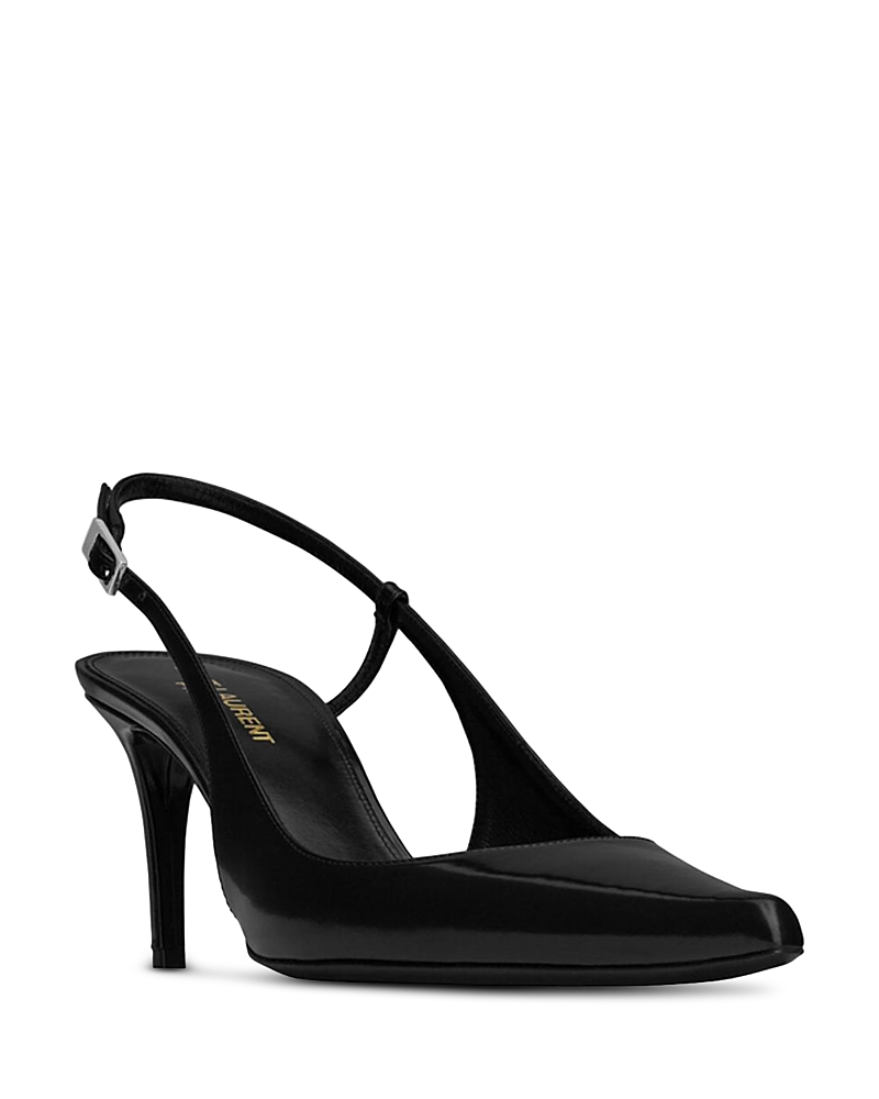 Saint Laurent Women's Vendome Mid Heel Slingback Pumps
