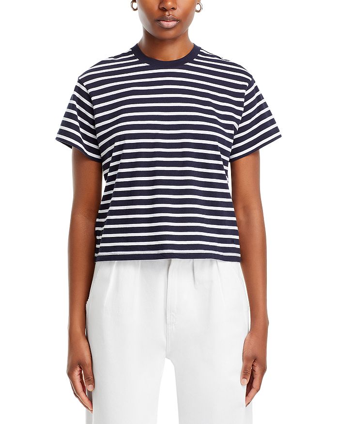 Shop Atm Anthony Thomas Melillo Classic Jersey Stripe Tee In Navy/white