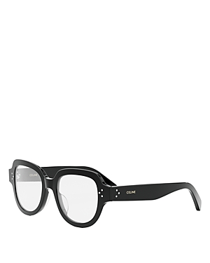 Shop Celine Bold 3 Dots Hd Geometric Eyeglasses, 50mm In Black