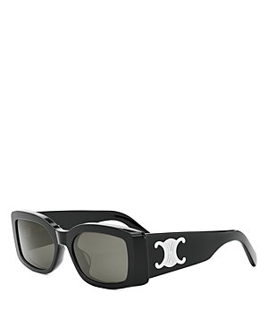 Shop Celine Triomphe Square Sunglasses, 53mm In Black/gray Solid