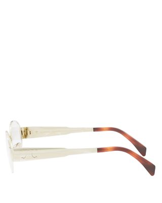 Metal Triomphe Oval Eyeglasses, 53mm