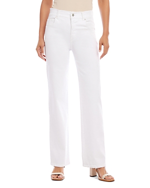 Shop Karen Kane High Rise Wide Leg Jeans In White