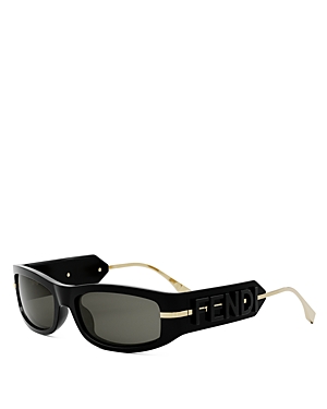 Fendi Graphy Oval Sunglasses, 57mm In Black
