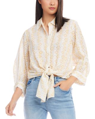 Karen Kane - Eyelet Embroidered Blouse