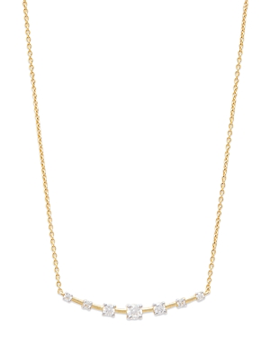 Shop Bloomingdale's Diamond Graduated Bar Necklace In 14k Yellow Gold, 0.25 Ct. T.w.