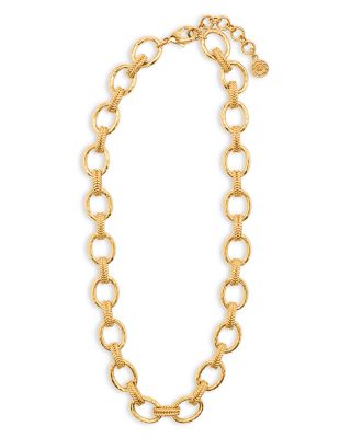 Cleopatra Regal Link Necklace in 18K Gold Plated, 16"